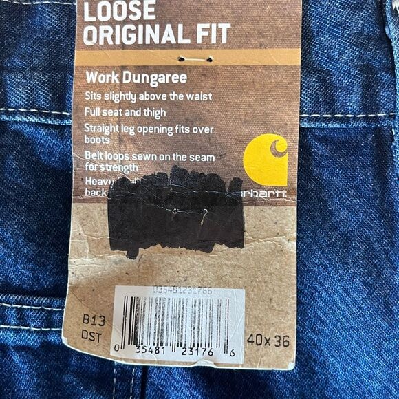 NWT Carhartt | Men's Loose Original Fit Work Dungaree Jeans 40X36 - Picture 10 of 10